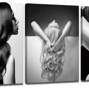Barbershop Wall Art Hair Salon Ladies Wall Decor Hairstyle Poster Art Print Delicate Hairstyle Canva Poster for Salon Classroom Bedroom Aesthetics Salon Decor Ready to Hang(60''Wx28''H)