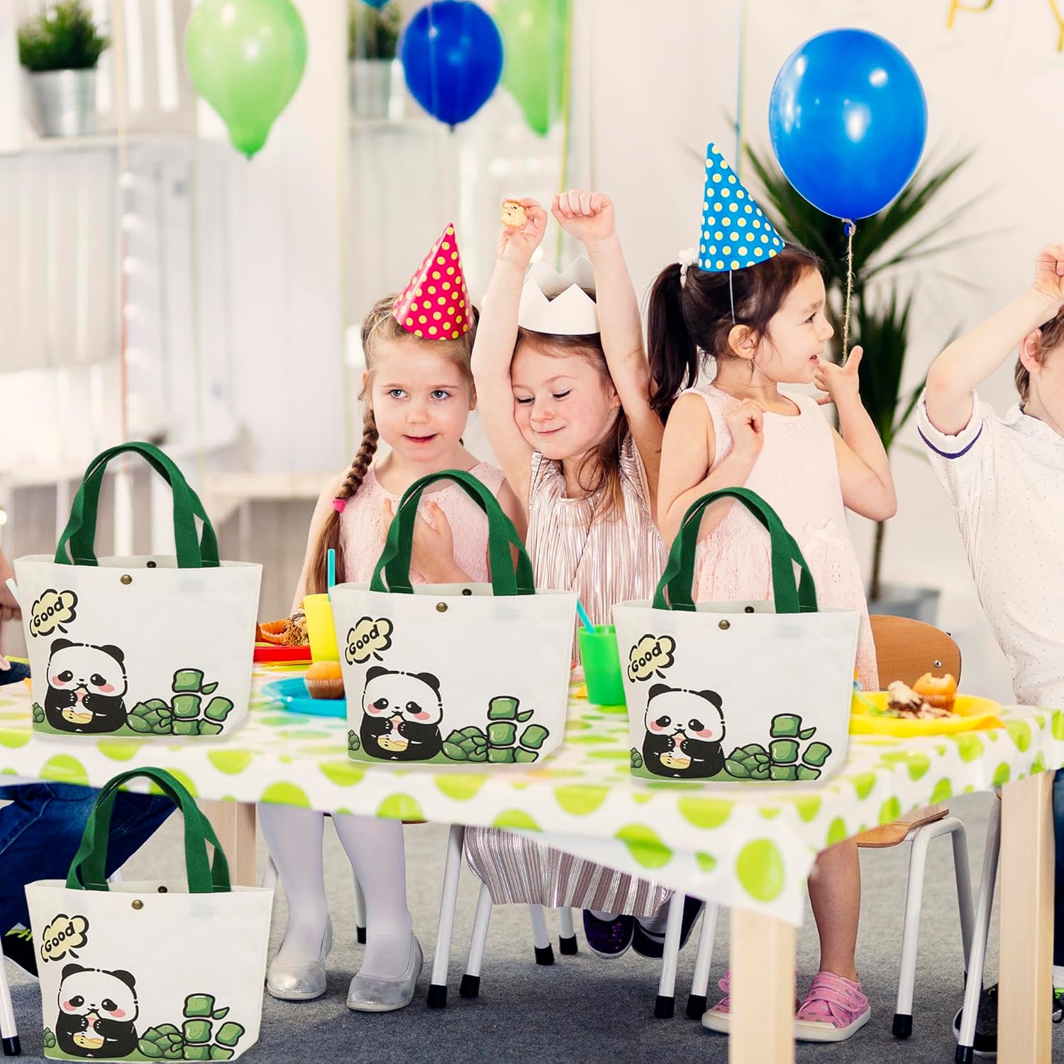 Lyosehy 6PCS Canvas Tote Bags 9"x11" Canvas Handbag Lunch Bags - Image 6