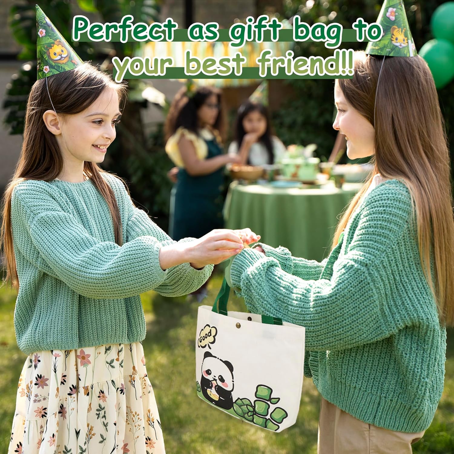 Lyosehy 6PCS Canvas Tote Bags 9"x11" Canvas Handbag Lunch Bags - Image 4