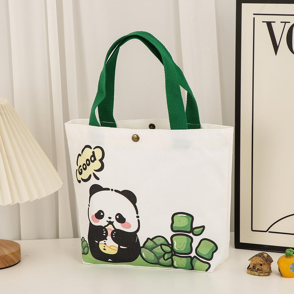 Lyosehy 6PCS Canvas Tote Bags 9"x11" Canvas Handbag Lunch Bags - Image 5